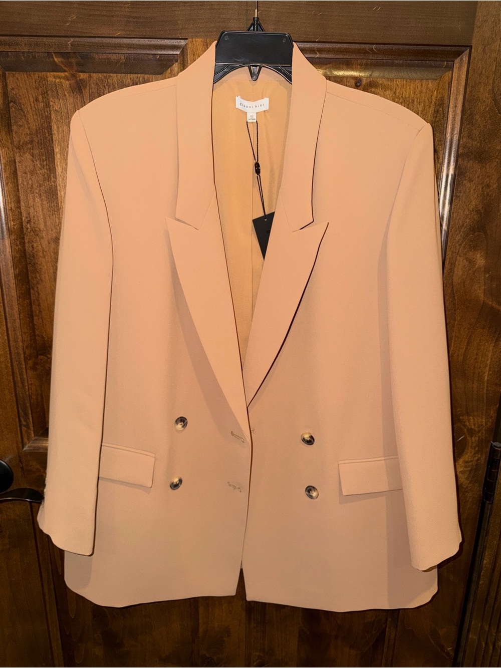 Gianni Bini Double-Breasted Tan/Nude Blazer
